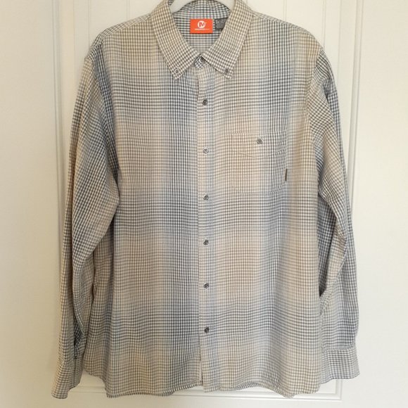 Merrell Long Sleeve Plaid Button Down Blue Green Size XL - Picture 1 of 10